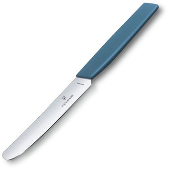  Нож кухонный Victorinox Swiss Modern (6.9006.112) стальной столовый лезв.110мм прямая заточка синий 