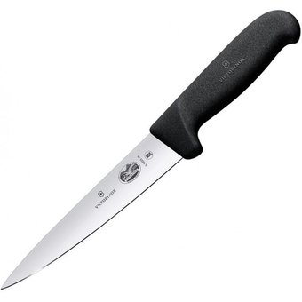  Нож кухонный Victorinox Fibrox (5.5603.16) стальной обвалочный лезв.160мм прямая заточка черный 