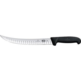  Нож кухонный Victorinox Fibrox (5.7223.25) стальной разделочный лезв.250мм прямая заточка черный 