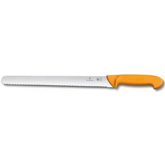 Нож кухонный Victorinox Swibo (5.8443.35) стальной универсальный лезв.350мм серрейт. заточка желтый 