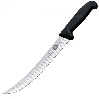 Нож кухонный Victorinox Fibrox (5.7223.25) стальной разделочный лезв.250мм прямая заточка черный 