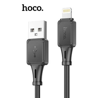  Дата-кабель HOCO X101 Assistant silicone charging Lightning, 1м (черный) 