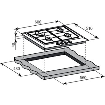  Варочная панель Weissgauff HGG 640 BG Nano Glass 