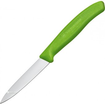  Нож кухонный Victorinox Swiss Classic (6.7606.L114) стальной для чистки овощей и фруктов лезв.80мм прямая заточка салатовый 