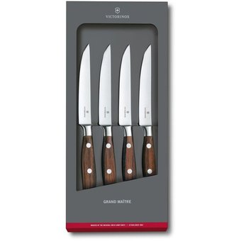  Набор ножей кухонных Victorinox Grand Maitre Steak (7.7240.4) компл.:4шт дерево подар.коробка 