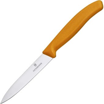  Нож кухонный Victorinox Swiss Classic (6.7606.L119) стальной для чистки овощей и фруктов лезв.80мм прямая заточка оранжевый 