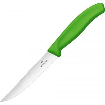  Нож кухонный Victorinox Swiss Classic (6.7936.12L4) стальной для стейка лезв.120мм серрейт. заточка салатовый 
