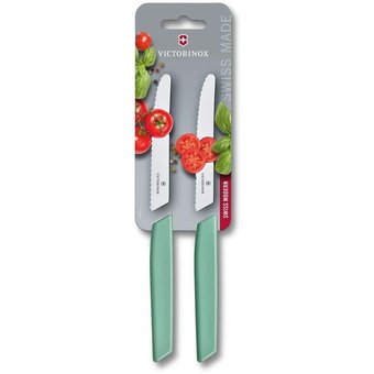  Набор ножей кухонных Victorinox Swiss Modern (6.9006.11W41B) компл.:2шт мятный блистер 