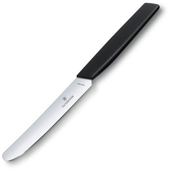  Нож кухонный Victorinox Swiss Modern (6.9003.11) стальной столовый лезв.110мм прямая заточка черный 
