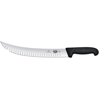  Нож кухонный Victorinox Fibrox (5.7323.25) стальной разделочный лезв.250мм прямая заточка черный 