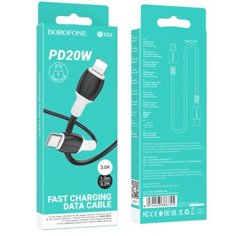  Дата-кабель BOROFONE BX84 Rise charging data cable Lightning 1м (чёрный) 