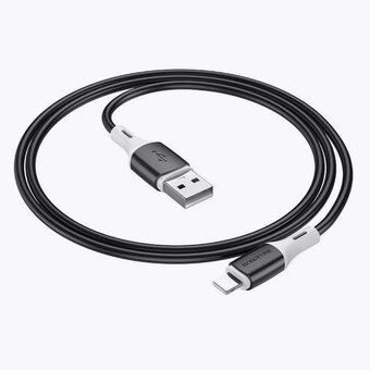  Дата-кабель BOROFONE BX79 silicone charging data cable Lightning 1м (черный) 