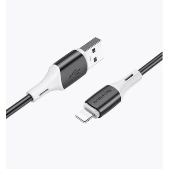  Дата-кабель BOROFONE BX79 silicone charging data cable Lightning 1м (черный) 
