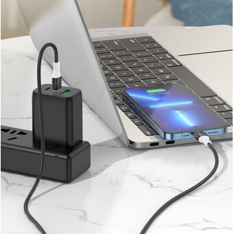  Дата-кабель BOROFONE BX84 Rise charging data cable Lightning 1м (чёрный) 