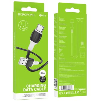  Дата-кабель BOROFONE BX84 Rise charging data cable Type-C 1м (черный) 