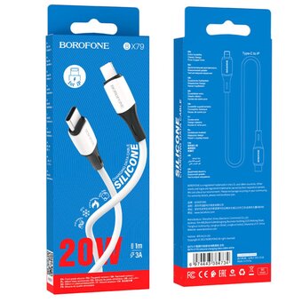  Дата-кабель BOROFONE BX79 iP PD silicone charging Lightning, 1м (белый) 