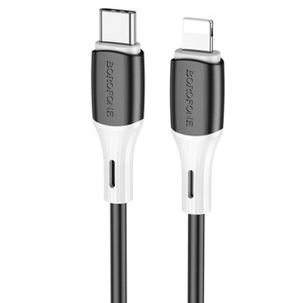  Дата-кабель BOROFONE BX79 PD silicone charging Lightning, 1м (черный) 