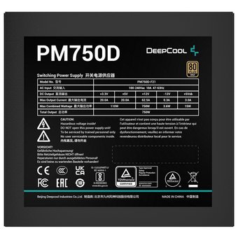  Блок питания Deepcool PM750-D ATX 2.4, 750W, PWM 120mm fan, Active PFC, 80+ Gold RET 