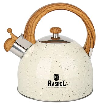  Чайник RASHEL М-7190 нерж, кремовый 