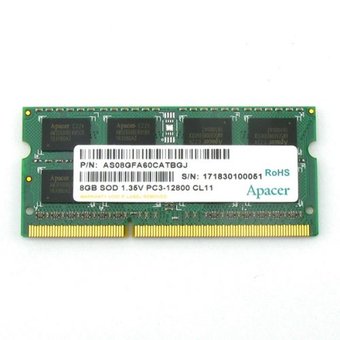  ОЗУ Apacer AS08GFA60CATBGJ/DV.08G2K.KAM SO-DIMM DDR3 8Gb (pc-12800) 1600MHz 1,35V Apacer Retail 