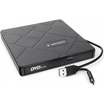  Привод Gembird DVD-USB-04USB 3.0 пластик, со встроенным кардридером и хабом черный 