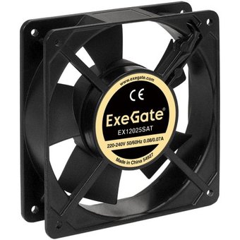  Вентилятор Exegate EX12025SAT EX289016RUS 220В (120x120x25 мм, Sleeve bearing (подшипник скольжения), клеммы, 2100RPM, 32dBA) 