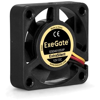  Вентилятор Exegate ExtraSilent ES04010S3P EX283364RUS 40x40x10 мм, подшипник скольжения, 3pin, 5000RPM, 24dBA 