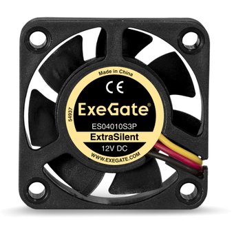  Вентилятор Exegate ExtraSilent ES04010S3P EX283364RUS 40x40x10 мм, подшипник скольжения, 3pin, 5000RPM, 24dBA 