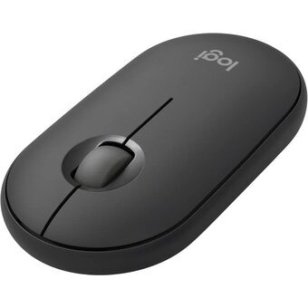  Мышь беспроводная Logitech Pebble M350S (910-007015) графитовый (1000dpi) silent BT/Radio USB (2but) 