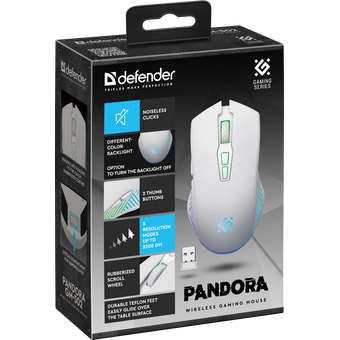  Мышь DEFENDER Pandora GM-502 52502 белый 
