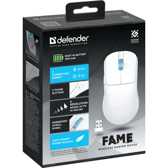  Мышь DEFENDER Fame GM-516 52516 белый 