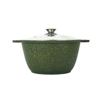  Кастрюля Kukmara Trendy style malachite к41tsml а/пр литая 4,0л стекл.кр 
