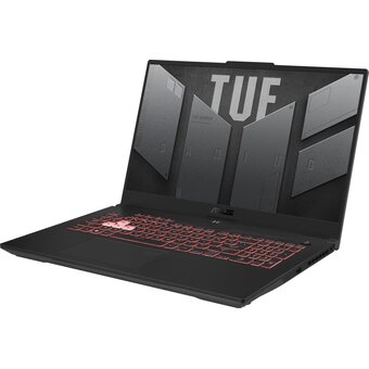  Ноутбук ASUS Tuf Gaming A17 FA707NU-HX070 (90NR0EF5-M00430) Ryzen 5 7535HS 16Gb SSD 1Tb nVidia RTX 4050 6Gb 17,3 FHD IPS Cam 90Вт*ч No OS Серый 