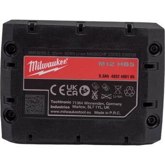  АКБ Milwaukee M12 HB5 (4932480165) 5Ah Li-Ion High Output 