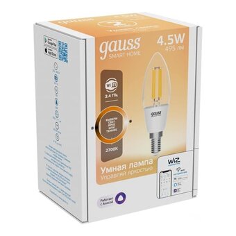  Умная лампа Gauss Smart Home C35 (1230112) E14 4.5Вт 495lm 