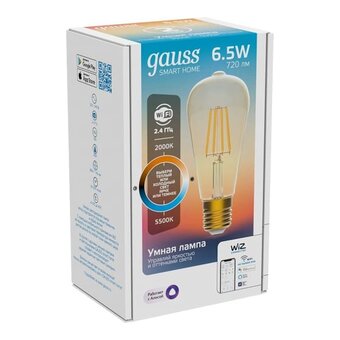 Умная лампа Gauss Smart Home ST64 (1310112) E27 Wi-Fi 