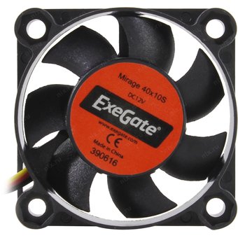  Вентилятор Exegate Mirage-S EX166186RUS 40x40x10 подшипник скольжения, 5500 RPM, 23dB, 3pin 