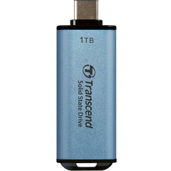  SSD Transcend ESD300 (TS1TESD300C) 1.0Tb (USB3.2 gen 2, Type C, 1050/950Mbs, 3D Nand, 60x20x7.8mm, 9g) голубой 