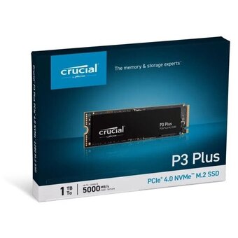  SSD Crucial P3 Plus (CT1000P3PSSD8) M.2 1.0Tb (PCI-E 4.0 x4, up to 5000/3600MBs, 3D NAND, NVMe, 220TBW, 22х80mm) 