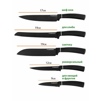  Набор ножей FUSION SKSS6103 black 
