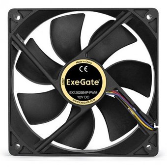  Вентилятор Exegate E12025B4P-PWM EX283391RUS 120x120x25 мм, двойной шарикоподшипник, 4pin, PWM, 22dBA 