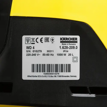  Строительный пылесос Karcher WD 4 V-20/5/22 EU (1.628-209.0) 