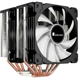  Кулер JONSBO CR-2100 LGA1700/1200/115X/AM4 (TDP 230W, PWM, 2 х 120mm Dynamic Multi-Color LED Fan, 6 тепловых трубок, 4-pin) Retail 