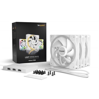  Комплект вентиляторов be quiet! Light Wings BL100 White 120mm PWM Triple Pack 