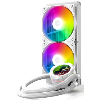  СВО ID-COOLING SL240 XE White LGA20XX/1700/1200/115X/AM5/AM4 (TDP 300W, PWM, LCD Display, Dual ARGB Fan 120mm, белый) 