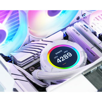  СВО ID-COOLING SL240 XE White LGA20XX/1700/1200/115X/AM5/AM4 (TDP 300W, PWM, LCD Display, Dual ARGB Fan 120mm, белый) 