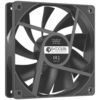 Вентилятор ID-COOLING XF-120-K 120x120x25мм (PWM, Low Noise, резиновые углы, 700-1800об/мин, черный) BOX 