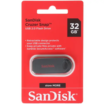 USB-флешка 32GB SanDisk CZ62 Cruzer Snap SDCZ62-032G-G35, USB 2.0, Black 