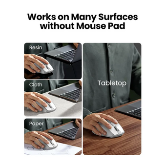  Мышь UGREEN MU101 (15805) Ergonomic Contoured-Shape Design Wireless Mouse White Gray 