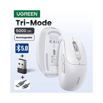  Мышь UGREEN MU103 (15629) Gaming Lightweight Wireless Mouse White 